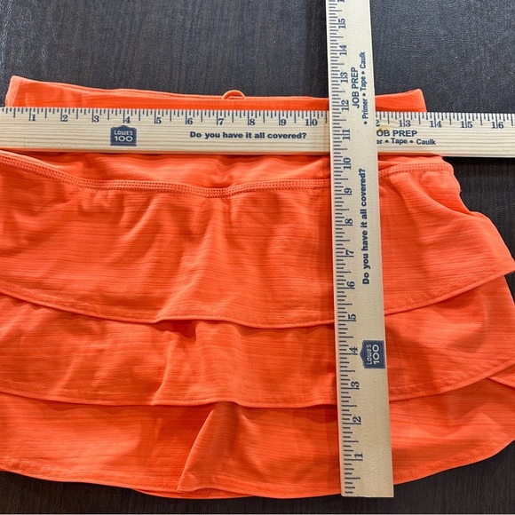Athleta Swagger Tiered Skirt with Shorts Neon Orange Sz XS - Picture 3 of 14